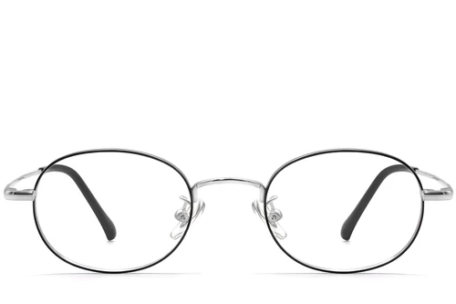 Oval Black Titanium Glasses #BS1913-0294
