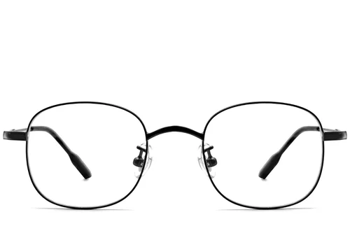 Lunettes ovales en titane noir #BS1913-0295