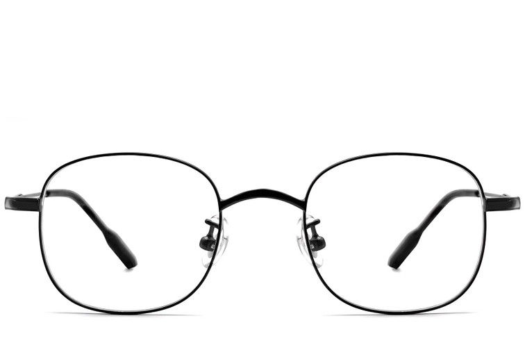 Lunettes ovales en titane noir #BS1913-0295