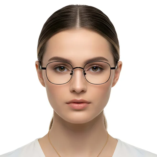 Lunettes ovales en titane noir #BS1913-0295