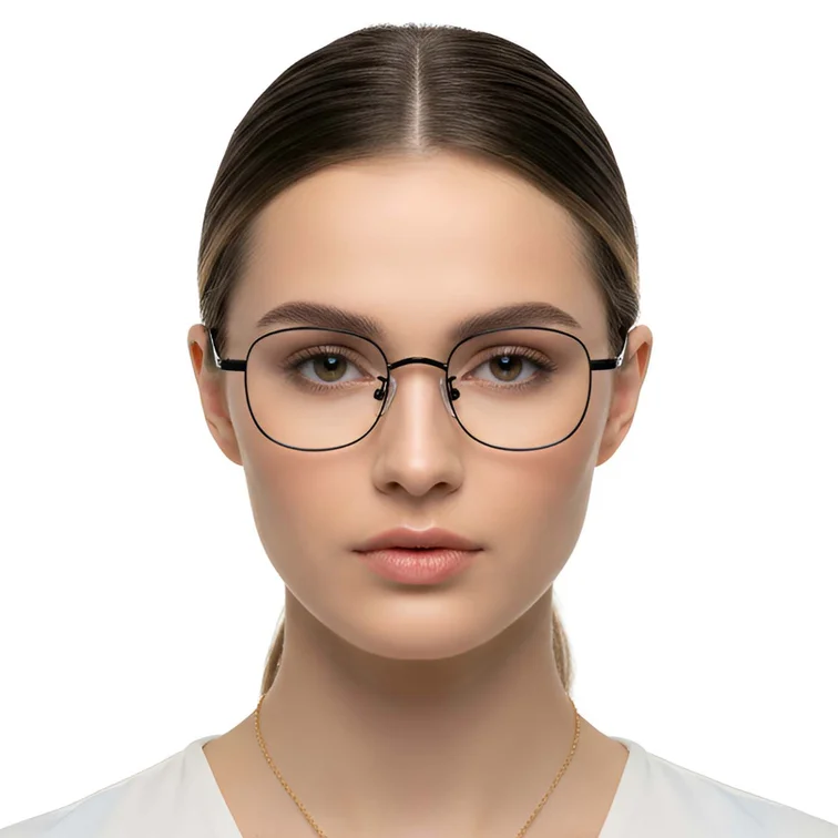 Oval Black Titanium Glasses #BS1913-0295