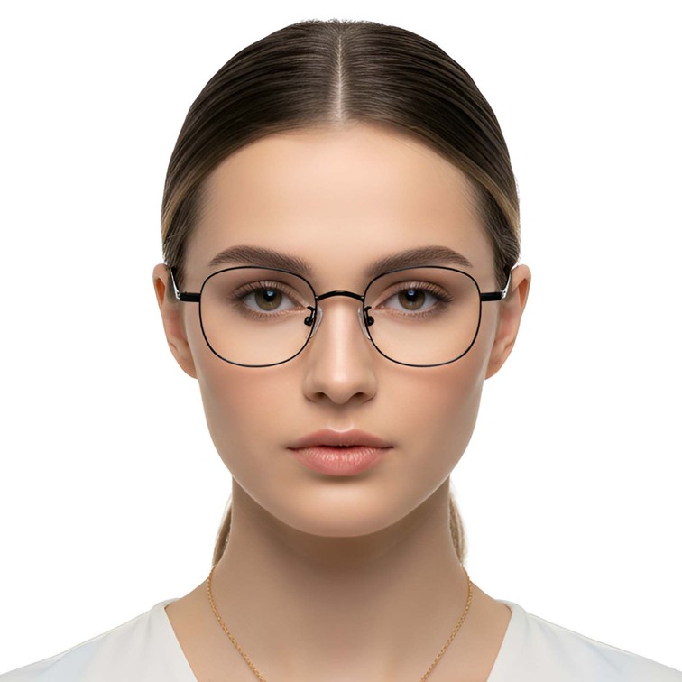Lunettes ovales en titane noir #BS1913-0295
