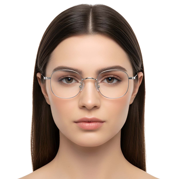 Oval Silver Titanium Glasses #BS1913-0296