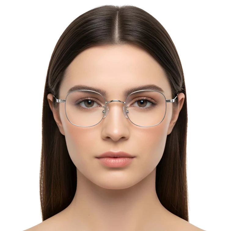 Ovale zilveren titanium bril #BS1913-0296