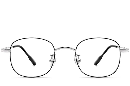 Lunettes ovales en titane noir #BS1913-0297