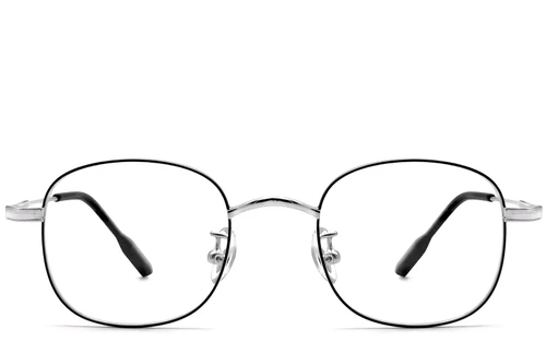 Lunettes ovales en titane noir #BS1913-0297