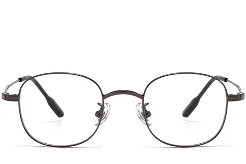 Lunettes ovales en titane gris #BS1913-0298