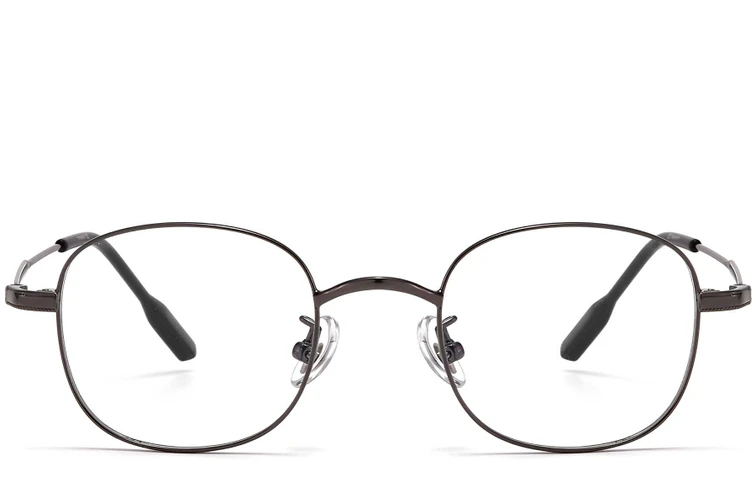 Lunettes ovales en titane gris #BS1913-0298