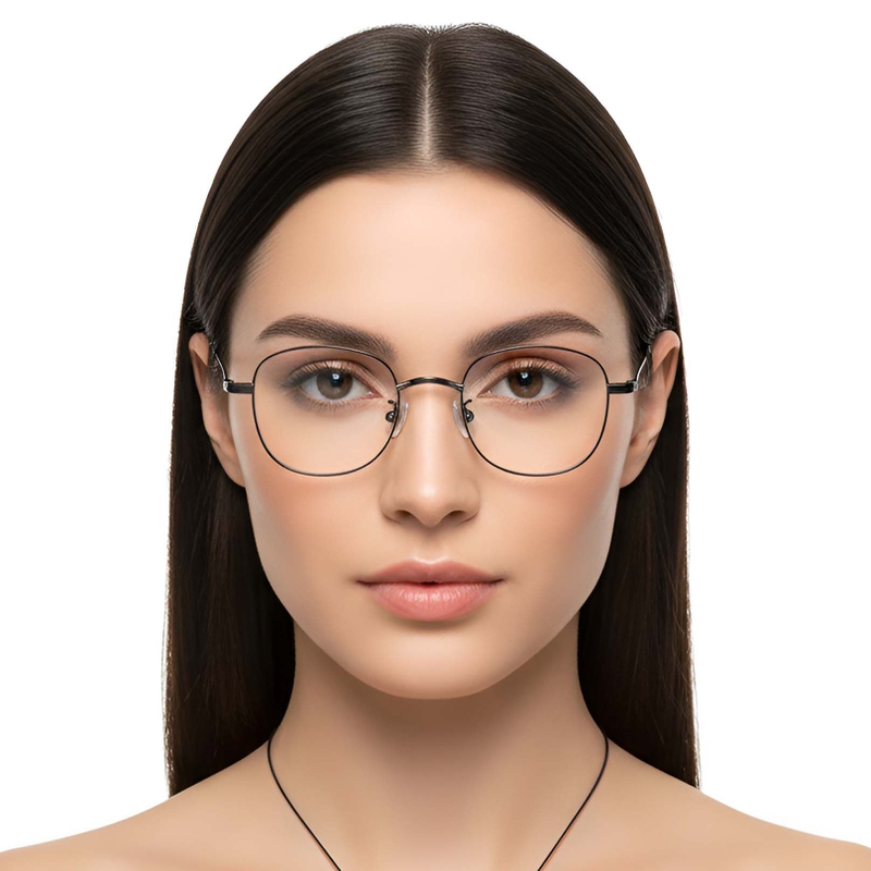 Ovale graue Titanbrille #BS1913-0298