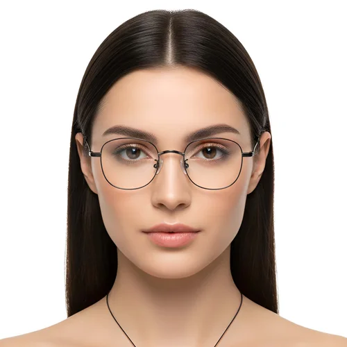 Lunettes ovales en titane gris #BS1913-0298