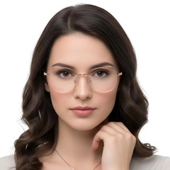 Oval Pink Titanium Glasses #BS1913-0299
