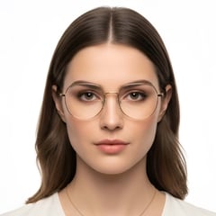 Oval Golden Titanium Glasses #BS1913-0300