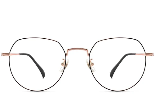 Lunettes ovales en titane noir #BS1913-0301