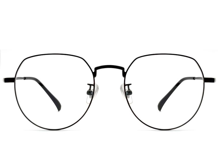 Oval Black Titanium Glasses #BS1913-0302