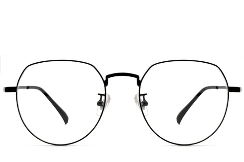 Lunettes ovales en titane noir #BS1913-0302
