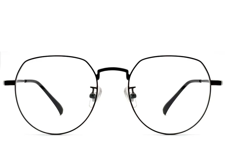Gafas ovaladas de titanio negro #BS1913-0302