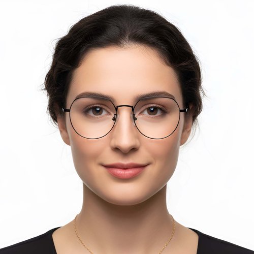 Lunettes ovales en titane noir #BS1913-0302