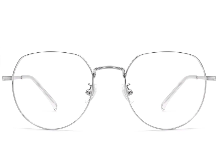 Oval Silver Titanium Glasses #BS1913-0303
