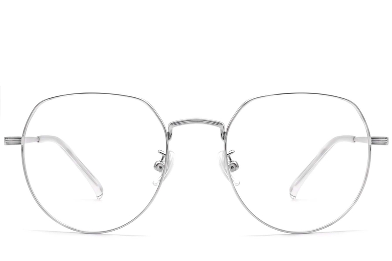 Oval Silver Titanium Glasses #BS1913-0303