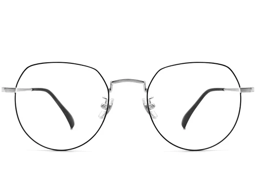 Lunettes ovales en titane noir #BS1913-0304