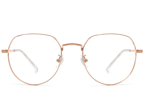 Lunettes ovales en titane rose #BS1913-0305