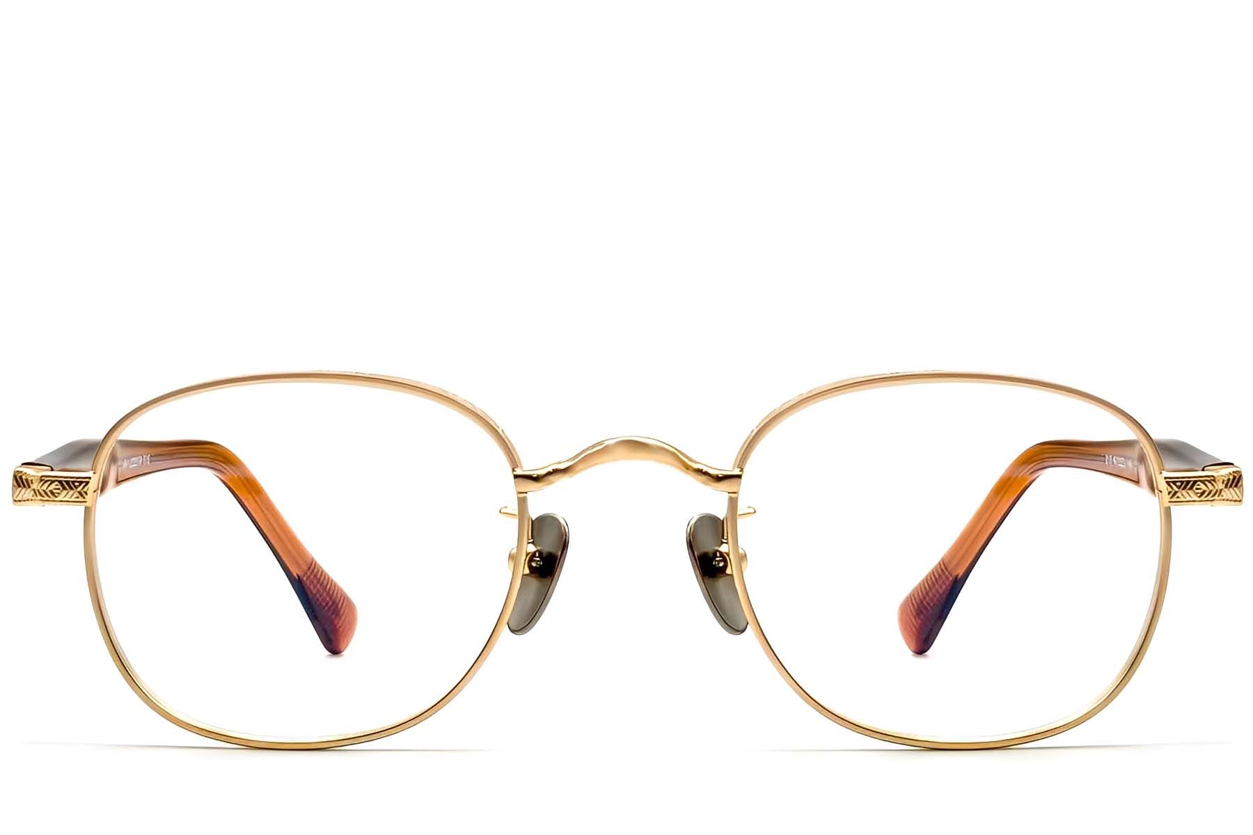 Gafas ovaladas de titanio dorado #BS1913-0306