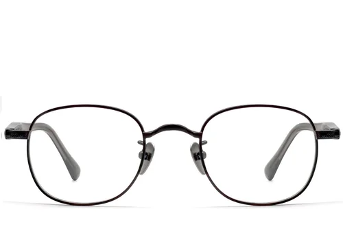 Lunettes ovales en titane noir #BS1913-0307