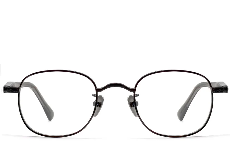Gafas ovaladas de titanio negro #BS1913-0307