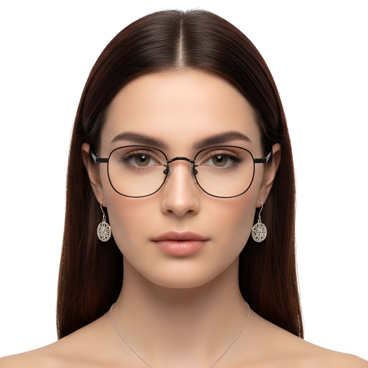 Oval Black Titanium Glasses #BS1913-0307