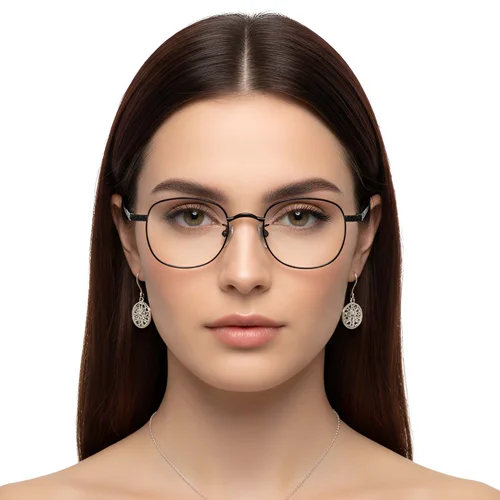 Lunettes ovales en titane noir #BS1913-0307