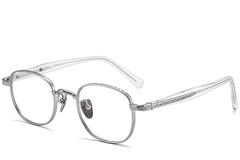 Oval Silver Titanium Glasses #BS1913-0308