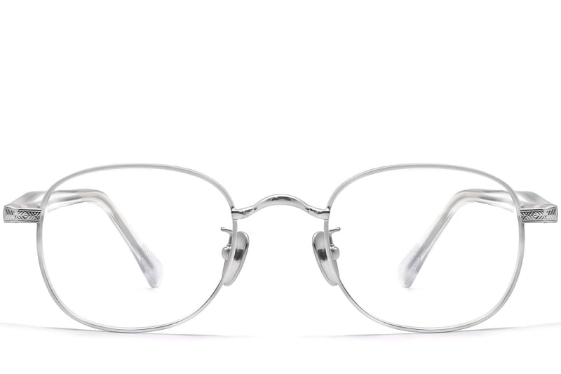 Oval Silver Titanium Glasses #BS1913-0308