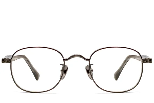 Lunettes ovales en titane gris #BS1913-0309
