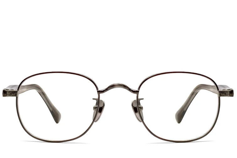 Ovale grijze titanium bril #BS1913-0309