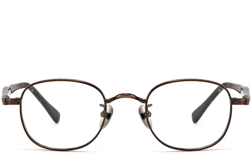 Lunettes ovales en cuivre et titane #BS1913-0310
