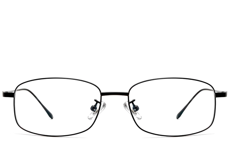 Rechthoekige zwarte titanium bril #BS1913-0311