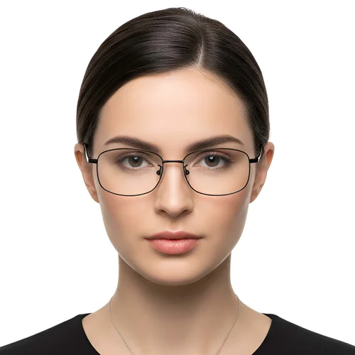Lunettes rectangulaires en titane noir #BS1913-0311