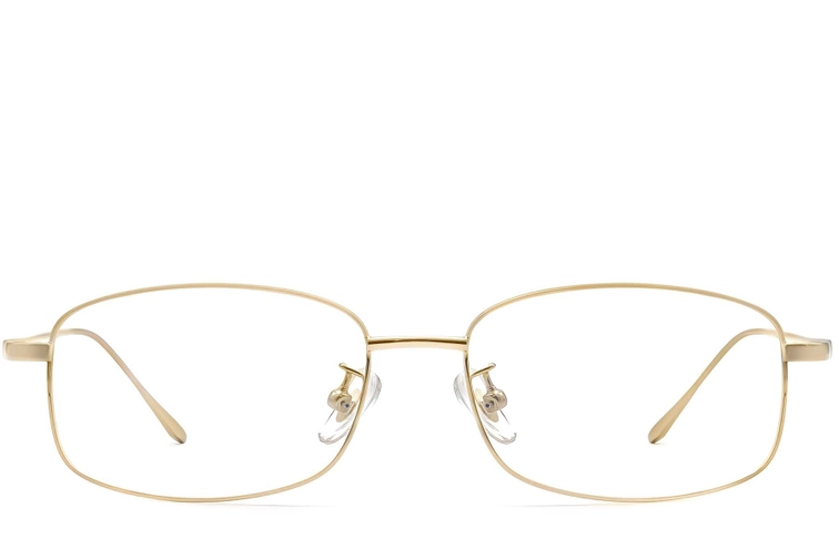 Rechthoekige gouden titanium bril #BS1913-0312