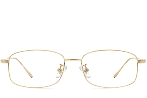 Lunettes rectangulaires en titane doré #BS1913-0312