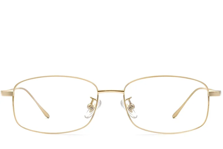 Gafas rectangulares de titanio dorado #BS1913-0312