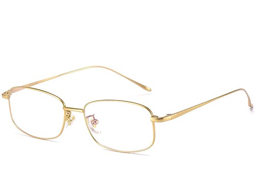 Rectangular Golden Titanium Glasses #BS1913-0313