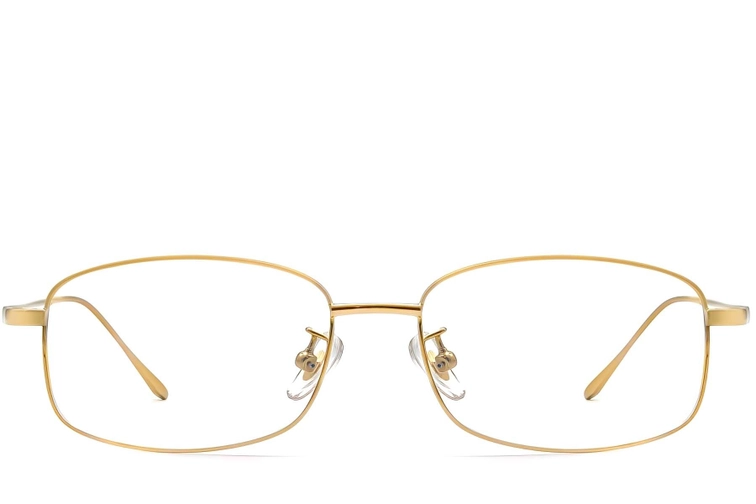 Gafas rectangulares de titanio dorado #BS1913-0313