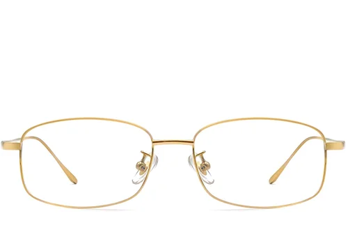 Lunettes rectangulaires en titane doré #BS1913-0313