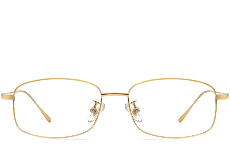Gafas rectangulares de titanio dorado #BS1913-0313