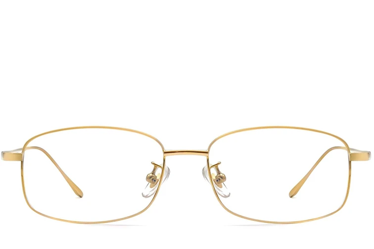 Rechthoekige gouden titanium bril #BS1913-0313