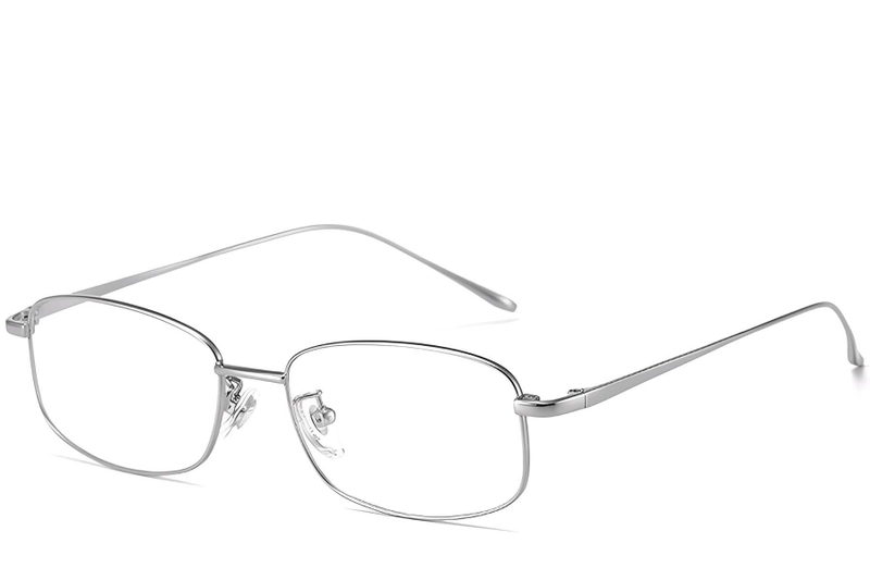 Gafas rectangulares de titanio plateado #BS1913-0314