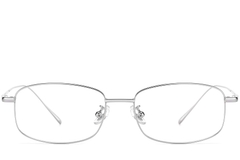 Gafas rectangulares de titanio plateado #BS1913-0314