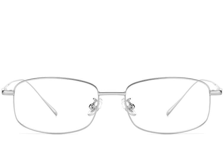 Gafas rectangulares de titanio plateado #BS1913-0314