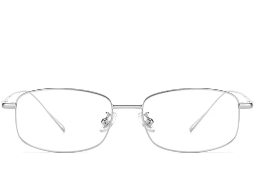 Lunettes rectangulaires en titane argenté #BS1913-0314