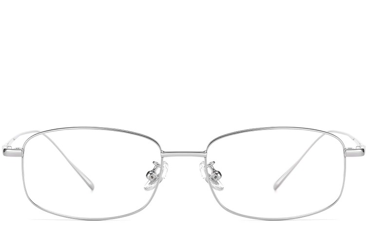 Rechteckige silberne Titanbrille #BS1913-0314
